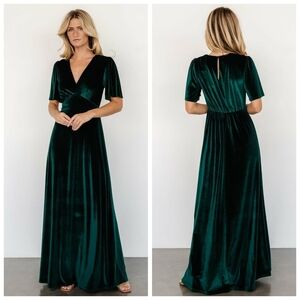 Baltic Born Vivian Emerald Velvet Maxi Dress